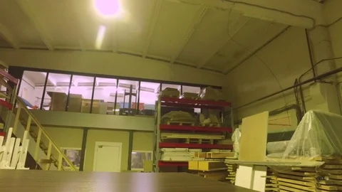 Walking on the warehouse Stock Footage 70710128