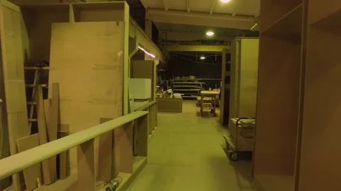 Walking on the warehouse Stock Footage 70710271