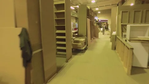 Walking on the warehouse Stock Footage 70710337