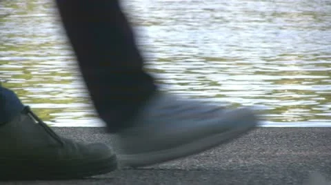 Walking by the water Stock Footage 22251552