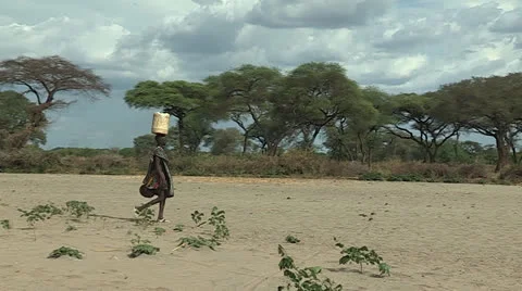 Walking with Water Stock Footage 23083645