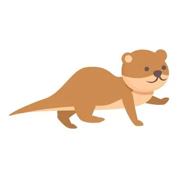Walking weasel icon cartoon vector. Stoat animal Stock Illustration
