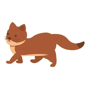 Walking weasel icon cartoon vector. Ermine animal Stock Illustration