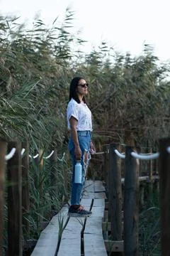 Walking in the wetland Stock Photos