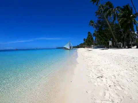 Walking on White beach timelapse. Boracay island. Western Visayas. Philippines Stockbeeldmateriaal 139092936