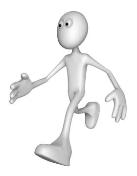 Walking white guy - 3d illustration Stock Illustration