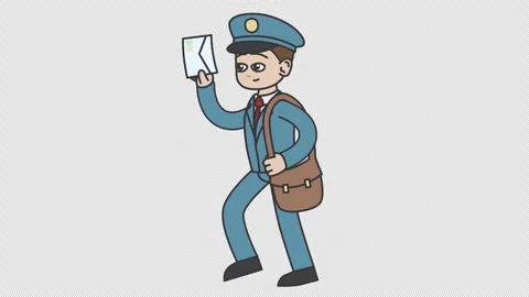 Walking white male postman Stock Footage 261729365