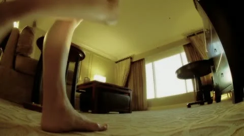 Walking to Window 4 Stock Footage 21430479