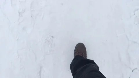 Walking On The Winter Street Stock Footage 71613640