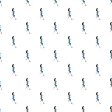 Walking woman pattern displaying movement and rhythm Stock Illustration