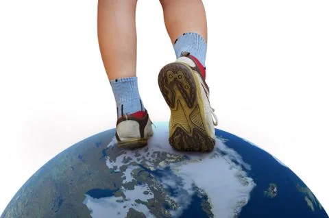 Walking on the world Stock Illustration