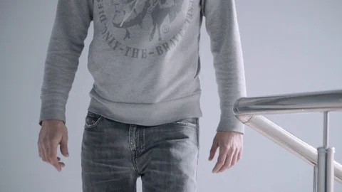 Walking young guy Stock Footage 86117156