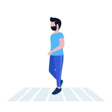 Walking young man Stock Illustration