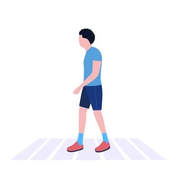 Walking young man Stock Illustration