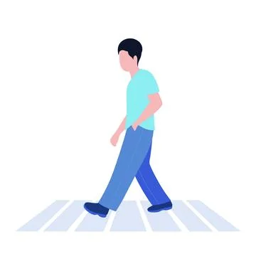 Walking young man Stock Illustration