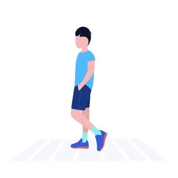 Walking young man Stock Illustration