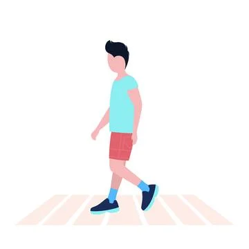 Walking young man Stock Illustration