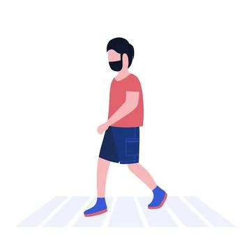 Walking young man Stock Illustration