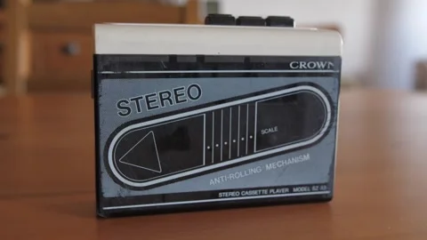 Walkman cassette tape player working 4k Video stock 289149812