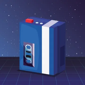 Walkman retro 80s Illustrazione stock