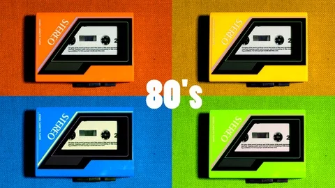 Walkman. Stylised. Eighties. Split effect. Stock Footage 116439689