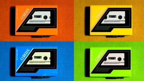 Walkman. Stylised. Eighties. Split effect. Stock Footage 116446612