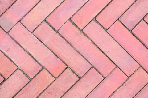 Walkpath flooring from red brick block. Stock Photos