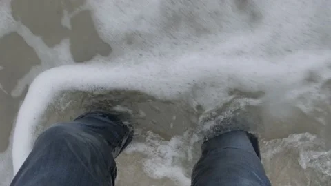 Walks in water Video stock 144577645