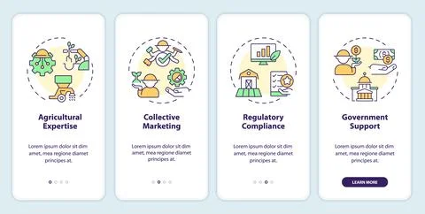 Walkthrough agricultural clusters with thin line icons Ilustración de archivo