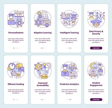 Walkthrough AI in education with linear concepts Stock Illustration
