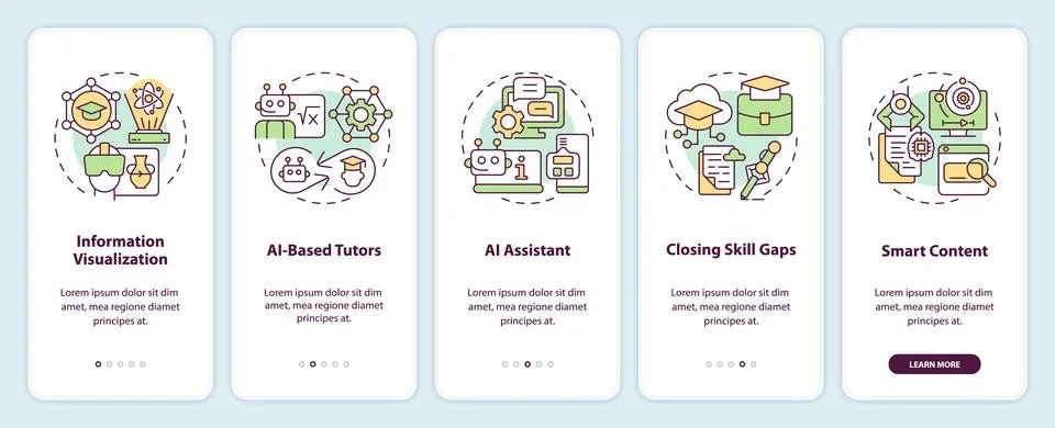 Walkthrough AI in education with linear concepts Stock Illustration