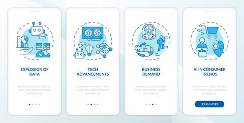 Walkthrough AI engineer with blue line icons Illustrazione stock