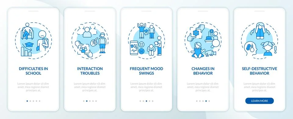 Walkthrough behavioral therapy with thin line icons concept Ilustración de archivo