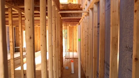 Walkthrough of Building Under Construction Stock Footage 81749450