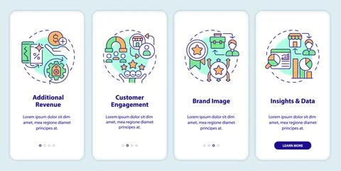 Walkthrough C2C with multicolor line icons concept Ilustración de archivo