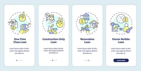 Walkthrough construction cost with multicolor icons Ilustración de archivo