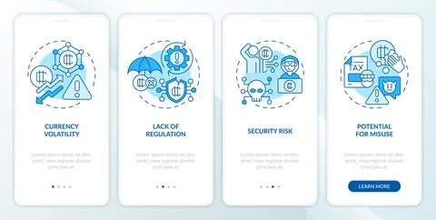 Walkthrough digital currency with linear icons concept Ilustración de archivo