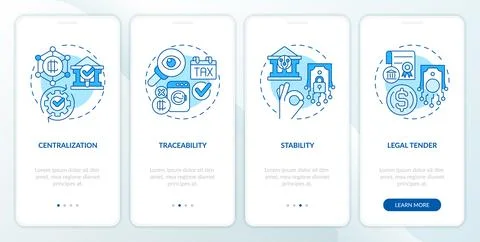 Walkthrough digital currency with thin linear icons concept Ilustración de archivo