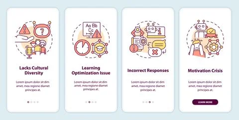 Walkthrough drawbacks in AI education with linear concepts Stock Illustration