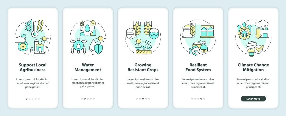 Walkthrough heatflation solution with linear icons Ilustración de archivo