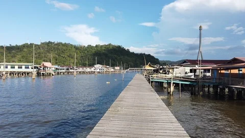 Walkthrough Kampung Ayer or water village Stock Footage 101088525