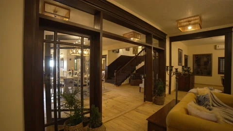 Walkthrough of a Luxurious house, interior designing of a lavish house, living Stock Footage 171909574