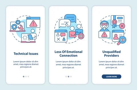 Walkthrough online therapy with linear icons concept Ilustración de archivo