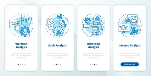 Walkthrough predictive maintenance with blue icons concept Ilustración de archivo