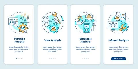 Walkthrough predictive maintenance with icons concept Ilustración de archivo
