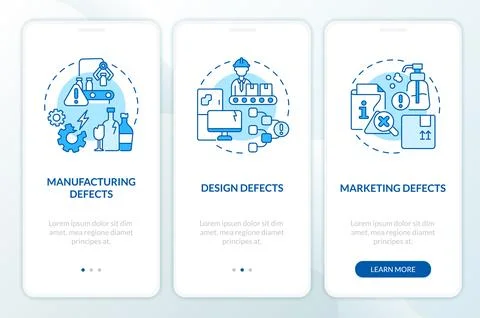 Walkthrough product liability with linear icons concept Ilustración de archivo