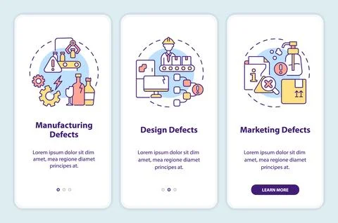 Walkthrough product liability with linear icons concept Ilustración de archivo