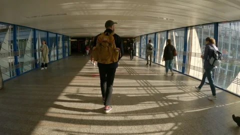 Walkthrough subway station Stock Footage 240633140