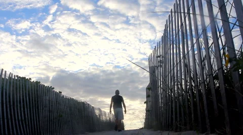 Walkway to the Beach Vídeo Stock 947650