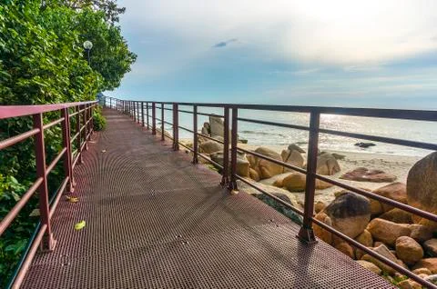 Walkway to beach Stock Photos